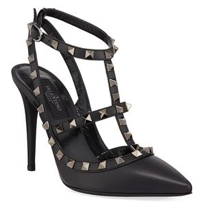 Valentino Blanc Noir Rockstud 100 Pumps